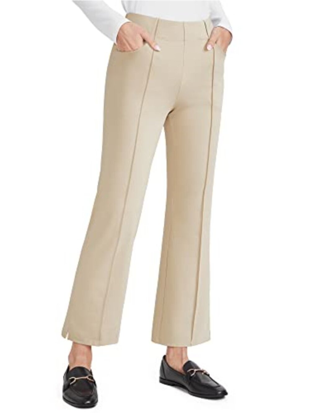 G4Free Ankle Yoga Dress Pants Pockets High Waist Bootcut Workout Work
